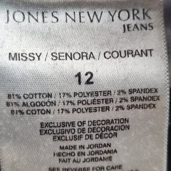 Jones New York Lexington jeans women's size 12 denim blue straight high rise - Picture 8 of 16